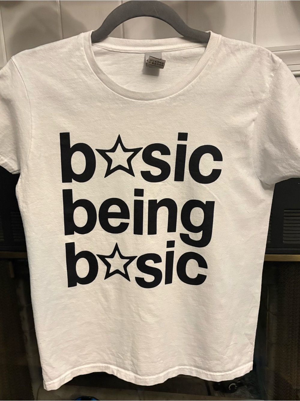 White 'Basic Being Basic' Graphic Tee-Djo